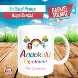 Anaokulu öğretmeni için isimli kupa bardak örneği