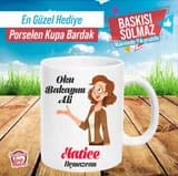 Öğretmen için isimli kupa bardak örneği
