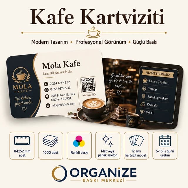 Kafe kartviziti örnek tasarımı