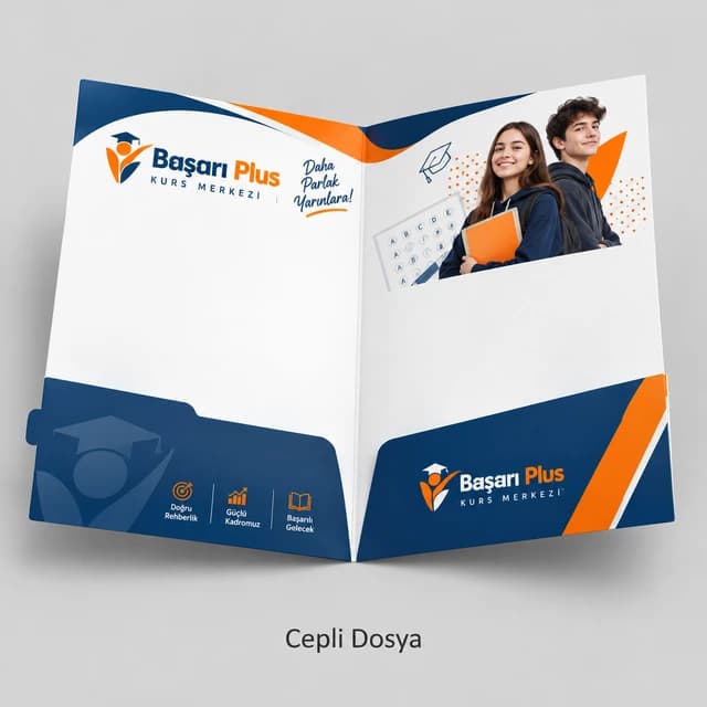 Kurs merkezi için cepli dosya örneği
