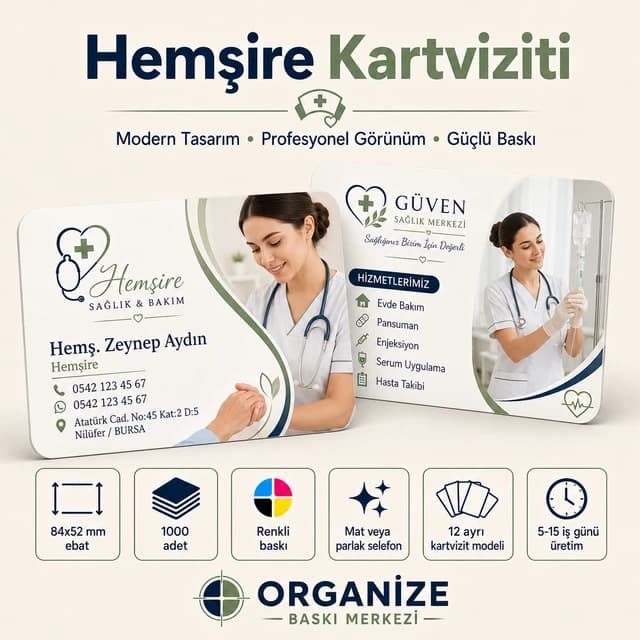 Hemşire kartviziti örnek tasarımı