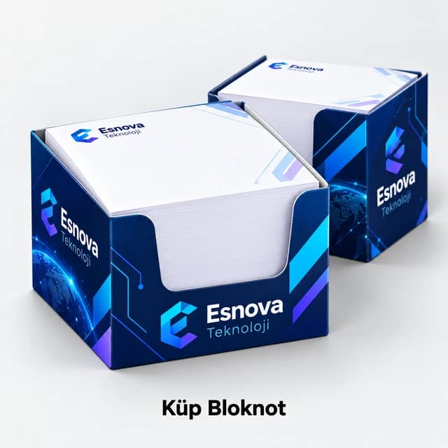 Eskişehir'de teknoloji firması logolu 500 yapraklı küp bloknot baskısı