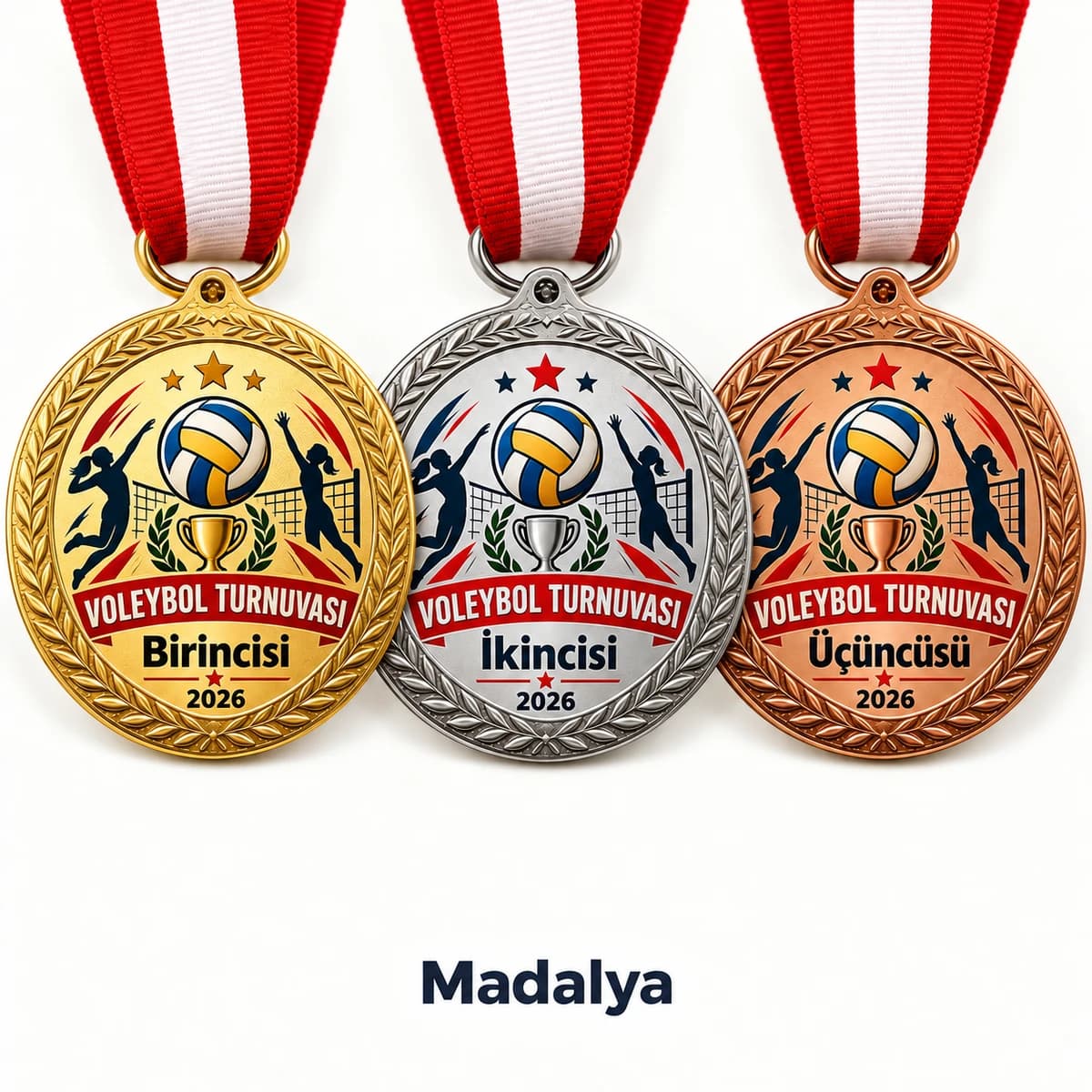 Eskişehir'de turnuvalar için birincilik, ikincilik ve üçüncülük madalya takımı