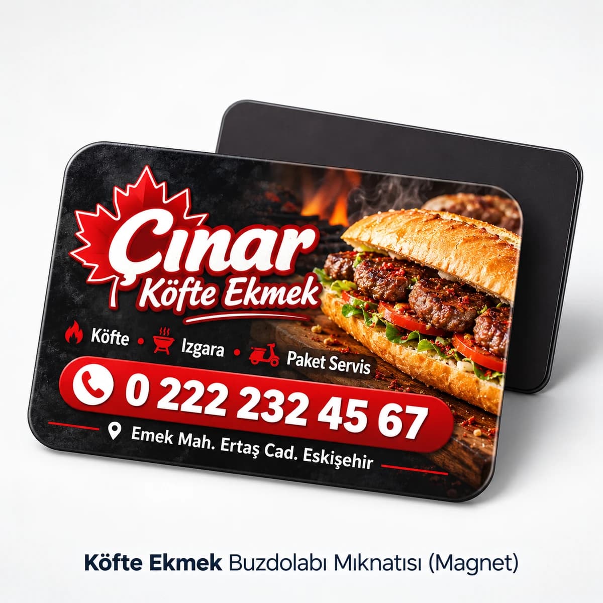 Köfte ekmekçi için yatay buzdolabı magneti örneği