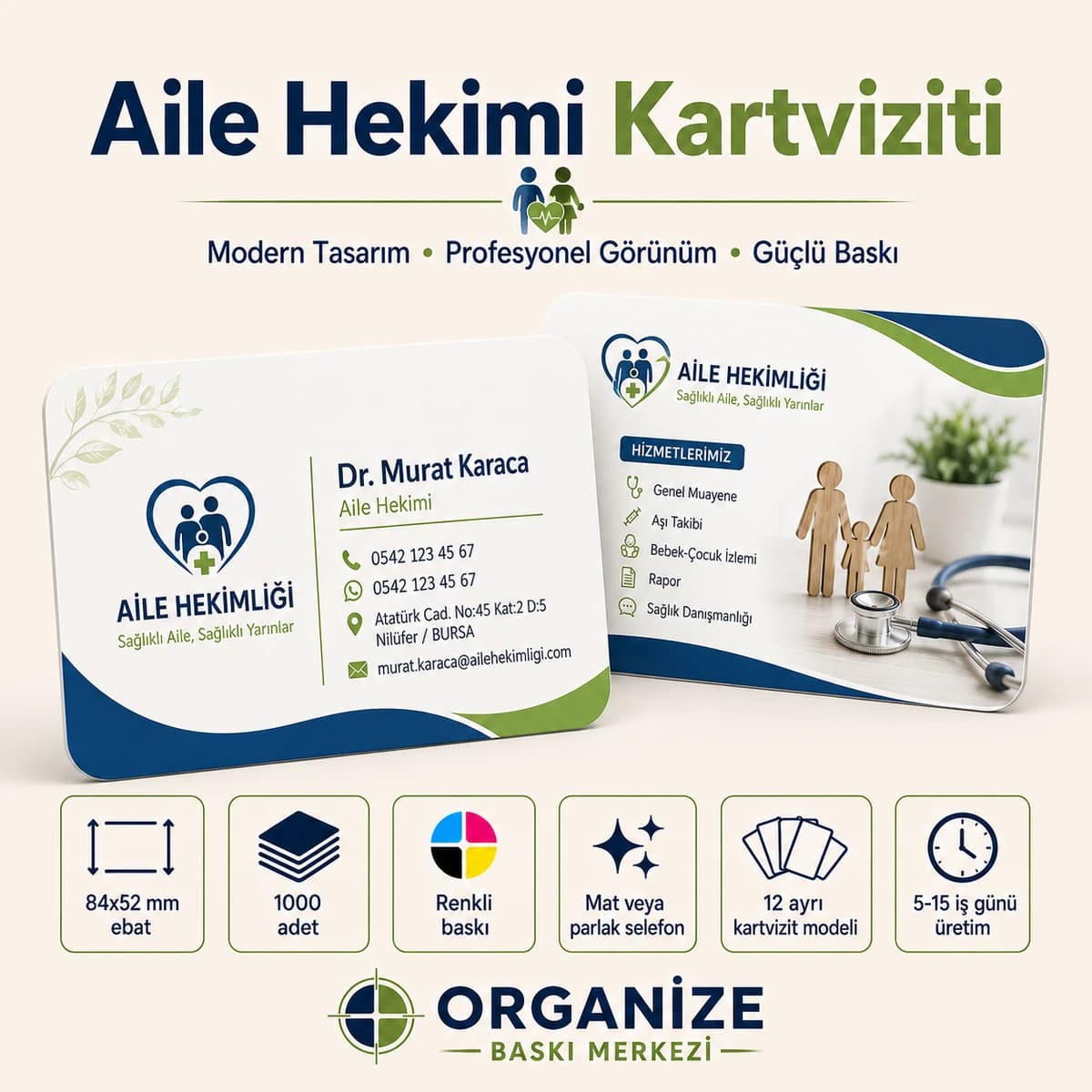 Aile Hekimi kartviziti örnek tasarımı