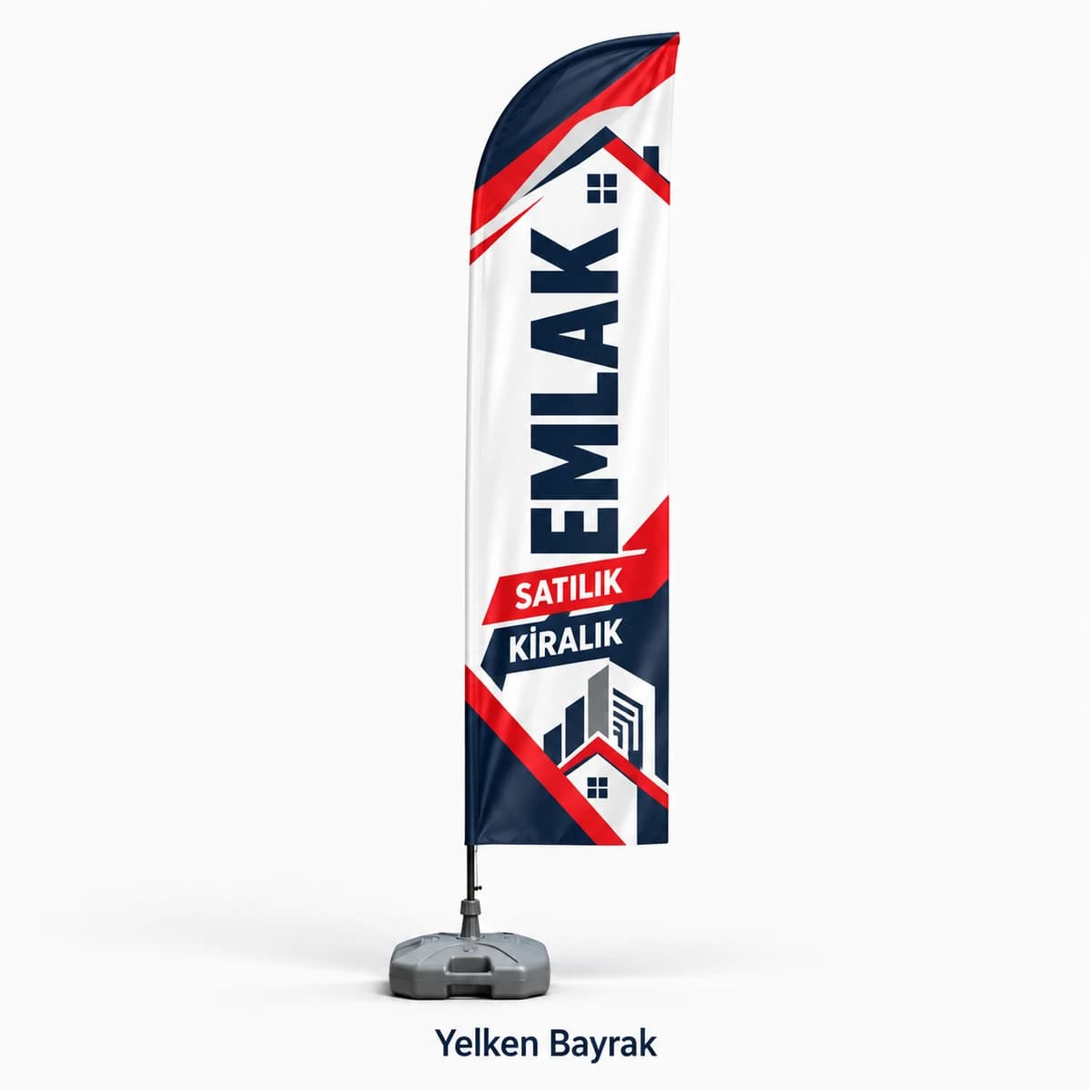 Eskişehir'de emlak ofisi önü için satılık kiralık yazılı yelken bayrak