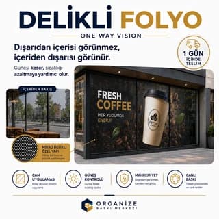 Delikli Folyo Baskı (One Way Vision) - Eskişehir