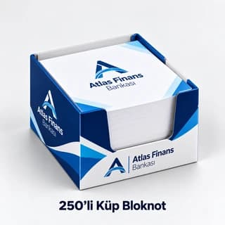 Eskişehir'de reklamlı küp bloknot: logolu kutu ve ilk yaprak