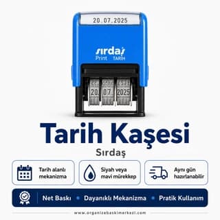 Tarih Kaşeleri (Otomatik) ölçü ve özellikler - Eskişehir Matbaa