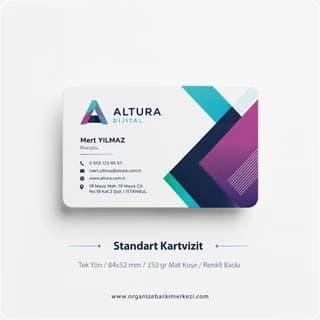Standart Kartvizit baskı örneği
