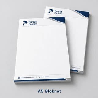Banka için tutkallı A5 bloknot örneği