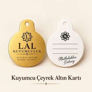 Eskişehir'de kuyumcular için logo baskılı altın rengi altın kartı