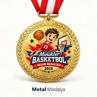 Eskişehir'de minikler basketbol şenliği için altın renk başarı madalyası