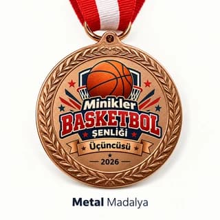 Basketbol şenliği üçüncülüğü için bronz renk madalya, Eskişehir