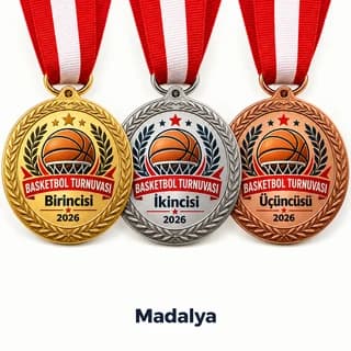 Eskişehir basketbol turnuvaları için altın, gümüş ve bronz madalya seti