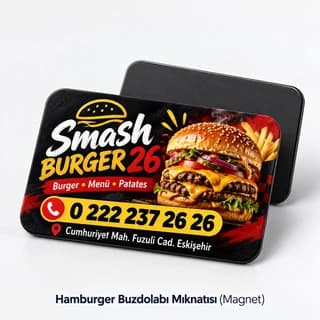 Hamburgerci için yatay buzdolabı magneti örneği