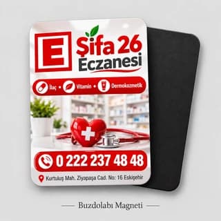 Eczane için dikey buzdolabı magneti örneği