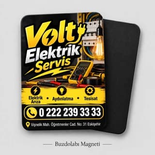 Elektrikçi için dikey buzdolabı magneti örneği