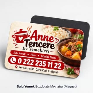 Ev yemekleri paket servisi için yatay buzdolabı magneti örneği