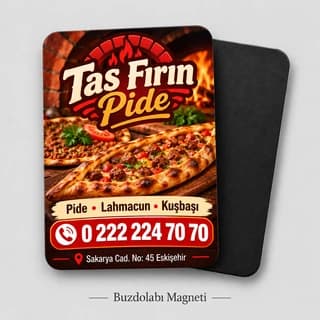Pide ve lahmacun salonu için dikey buzdolabı magneti örneği