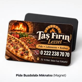 Pide ve lahmacun salonu için yatay buzdolabı magneti örneği