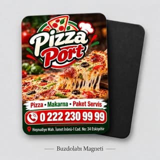 Pizzacı için dikey buzdolabı magneti örneği