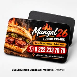 Sucuk ekmekçi için yatay buzdolabı magneti örneği