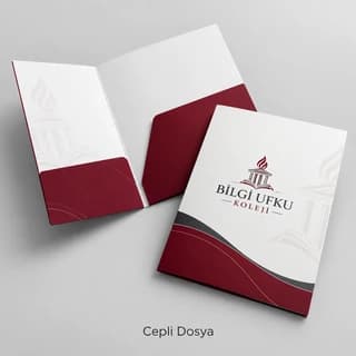Kolej için bordo cepli dosya örneği