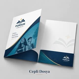 Kolej için lacivert cepli dosya örneği