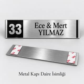 Eskişehir'de apartman dairesi için numaralı gümüş metal kapı isimliği