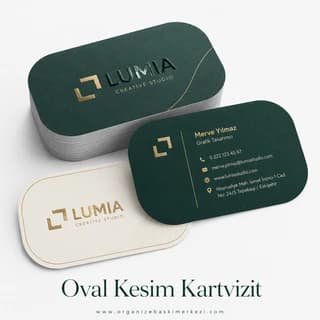 Oval Kesim Kartvizit baskı örneği