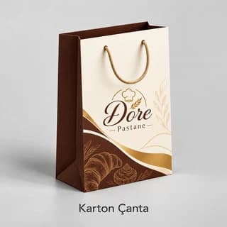 Pastane için baskılı karton çanta örneği
