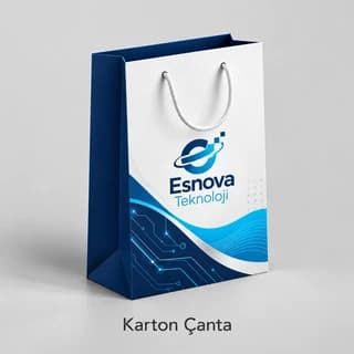 Teknoloji firması için baskılı karton çanta örneği