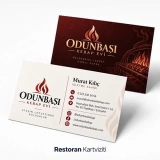 Kebap restoranı için kartvizit örneği