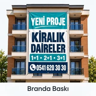 Eskişehir'de yeni proje kiralık daireler için bina cephesi brandası