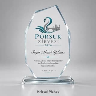 Zirve katılımcısı için kristal plaket örneği