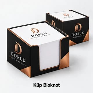 Holding için siyah bakır tonlu küp bloknot örneği