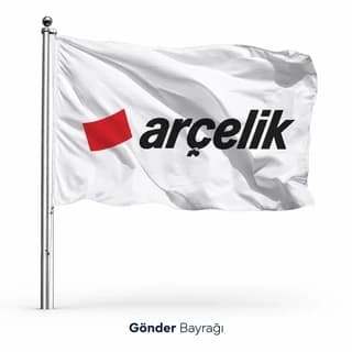 Eskişehir'de bayi ve mağaza önü için beyaz zeminli logolu gönder bayrağı