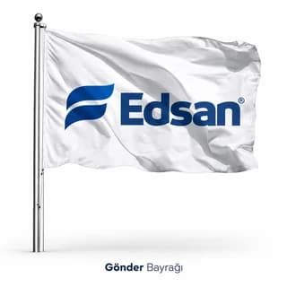 Eskişehir'de kurumlar için beyaz zeminli mavi logolu gönder bayrağı