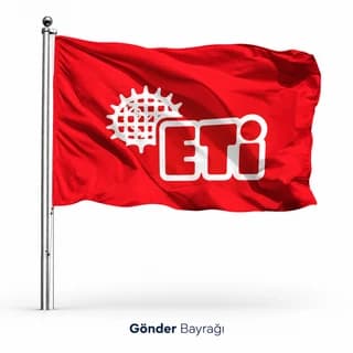 Eskişehir'de fabrika önü için kırmızı zeminli logo baskılı gönder bayrağı