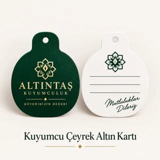 Eskişehir'de kuyumcu logolu koyu yeşil altın kartı