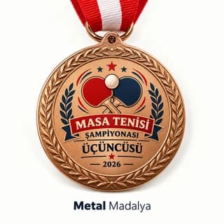 Masa tenisi şampiyonası üçüncülüğü için bronz renk madalya, Eskişehir