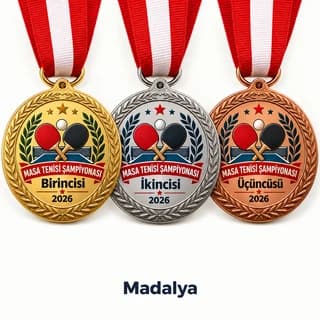 Eskişehir masa tenisi turnuvaları için üç dereceli madalya seti