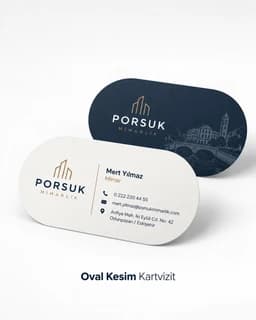 Oval kesimli kartvizit örneği