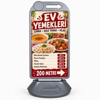 Eskişehir'de ev yemekleri lokantası için menülü reklam dubası