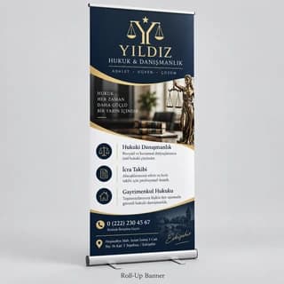 Hukuk bürosu için roll-up banner örneği
