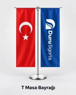 Eskişehir masa bayrağı üretimi: sigorta acentesi için T model