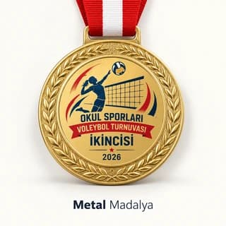 Eskişehir okul sporları voleybol turnuvası için altın renk madalya