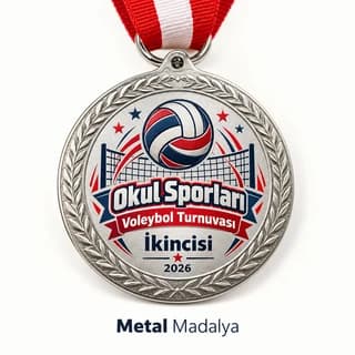 Voleybol turnuvası ikinciliği için gümüş renk madalya, Eskişehir Matbaa