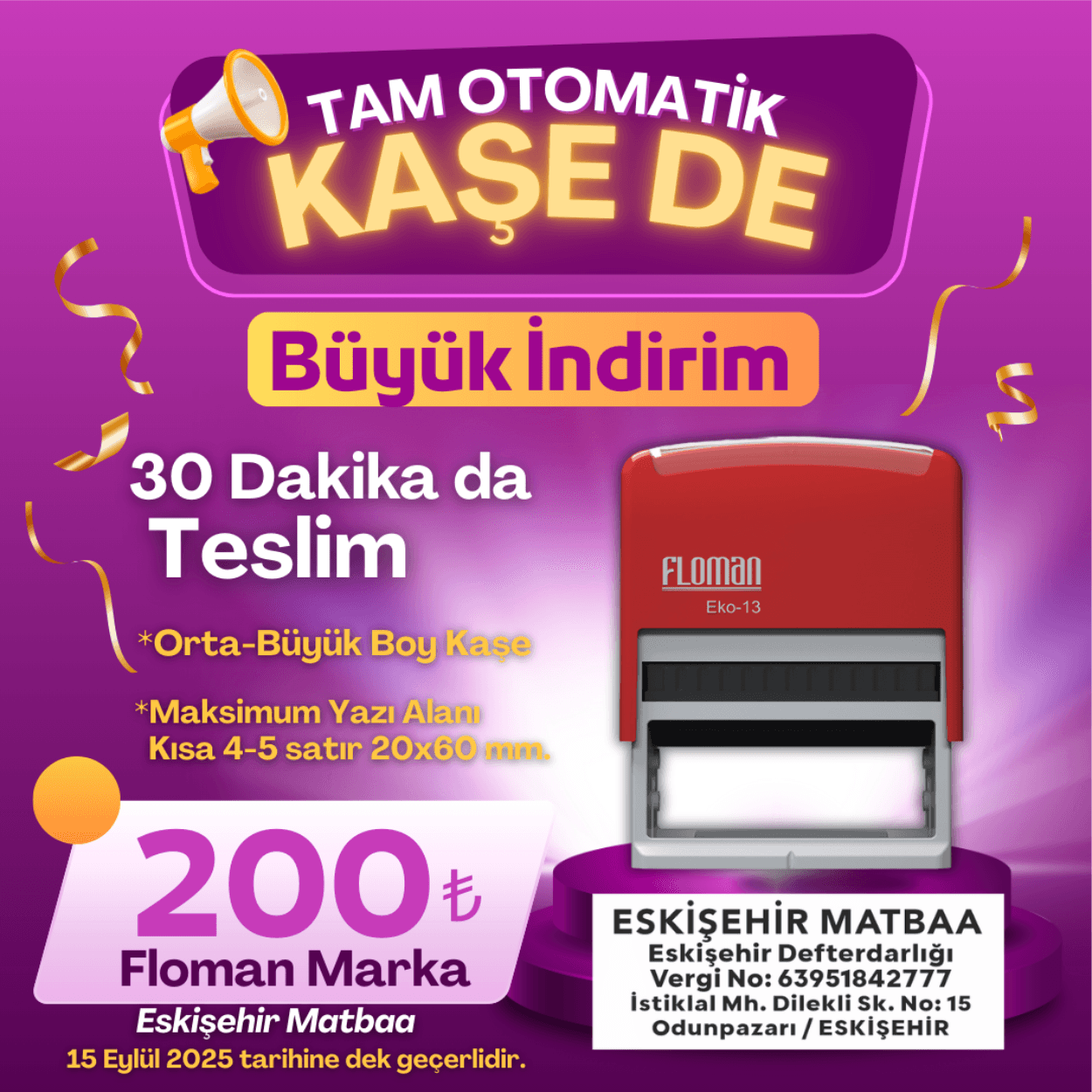 Kaşe Üretimi – Eskişehir Matbaa | Sırdaş & Floman Kaşeler – Eskişehir Matbaa